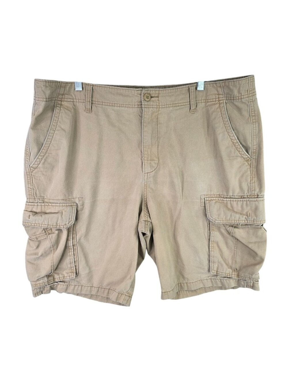 Mens Old Navy Khaki Beige Cargo Shorts 100% Cotton 11" Inseam Heavyweight 40